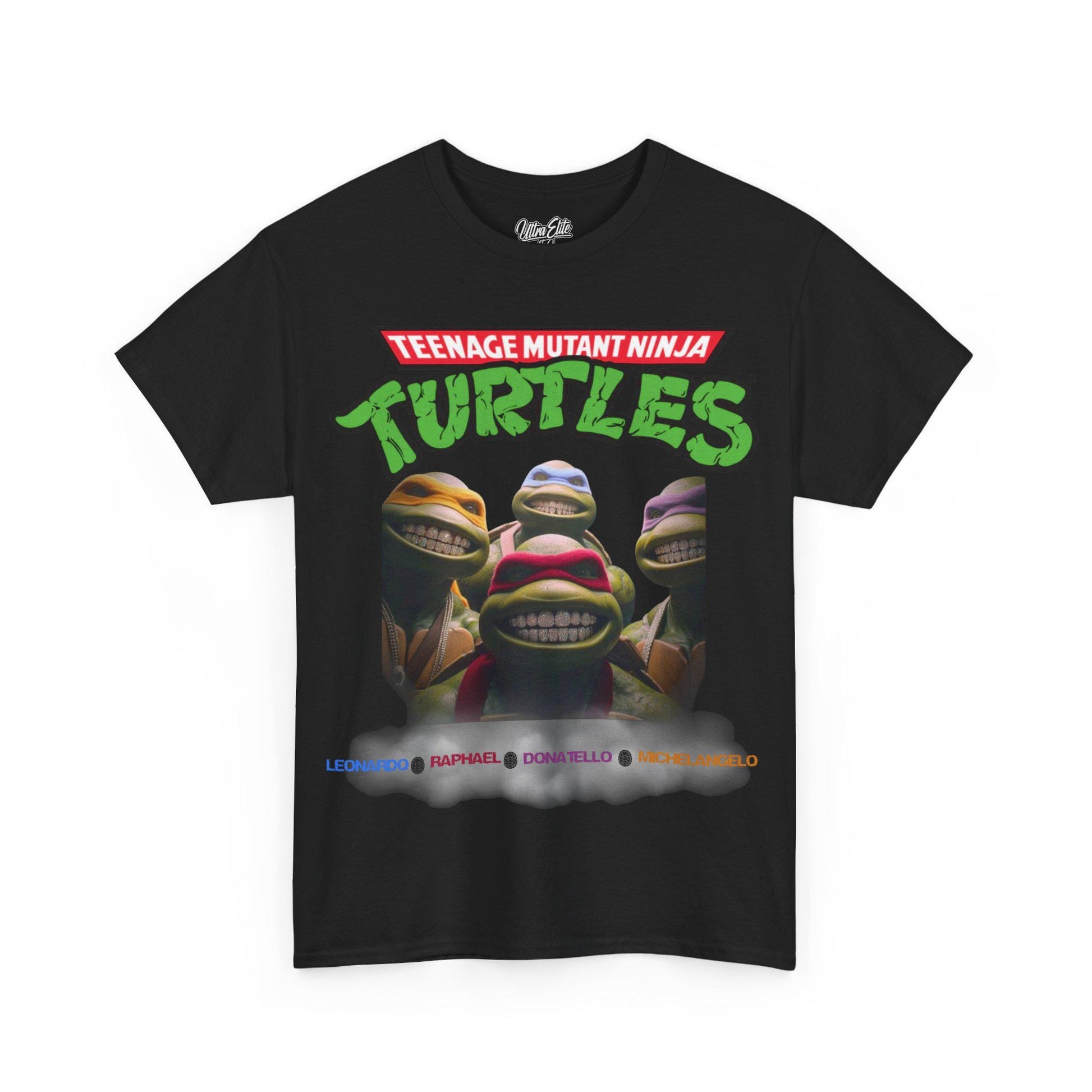 TMNT T-Shirt: Classic Green Teenage Mutant Ninja Turtles with Grillz - Retro Cartoon Style
