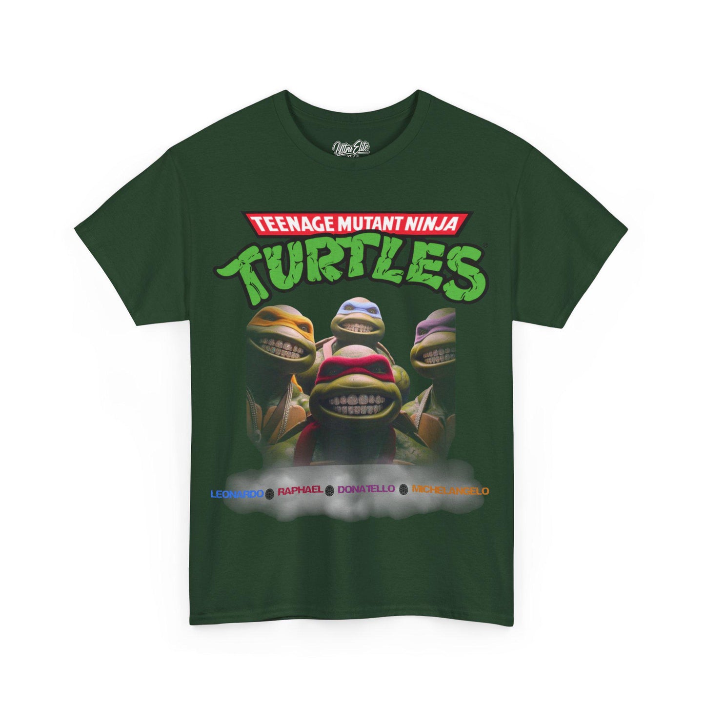 TMNT T-Shirt: Classic Green Teenage Mutant Ninja Turtles with Grillz - Retro Cartoon Style