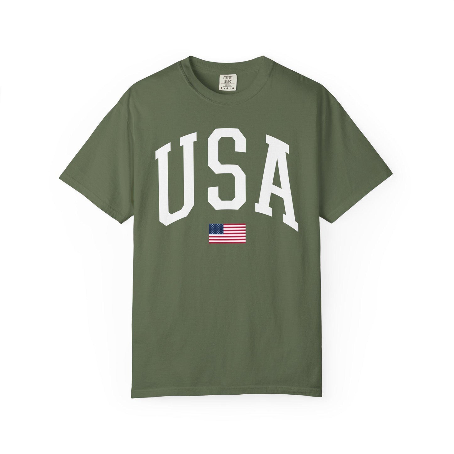 Retro USA Flag Comfort Colors Shirt: 4th of July Tee