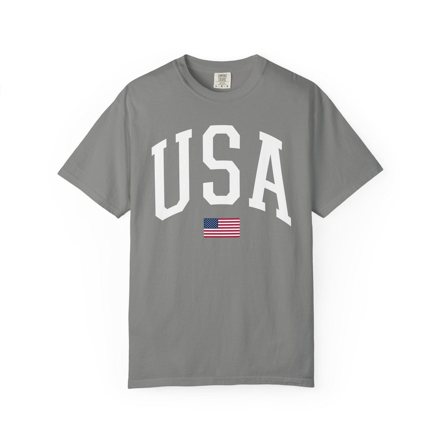 Retro USA Flag Comfort Colors Shirt: 4th of July Tee