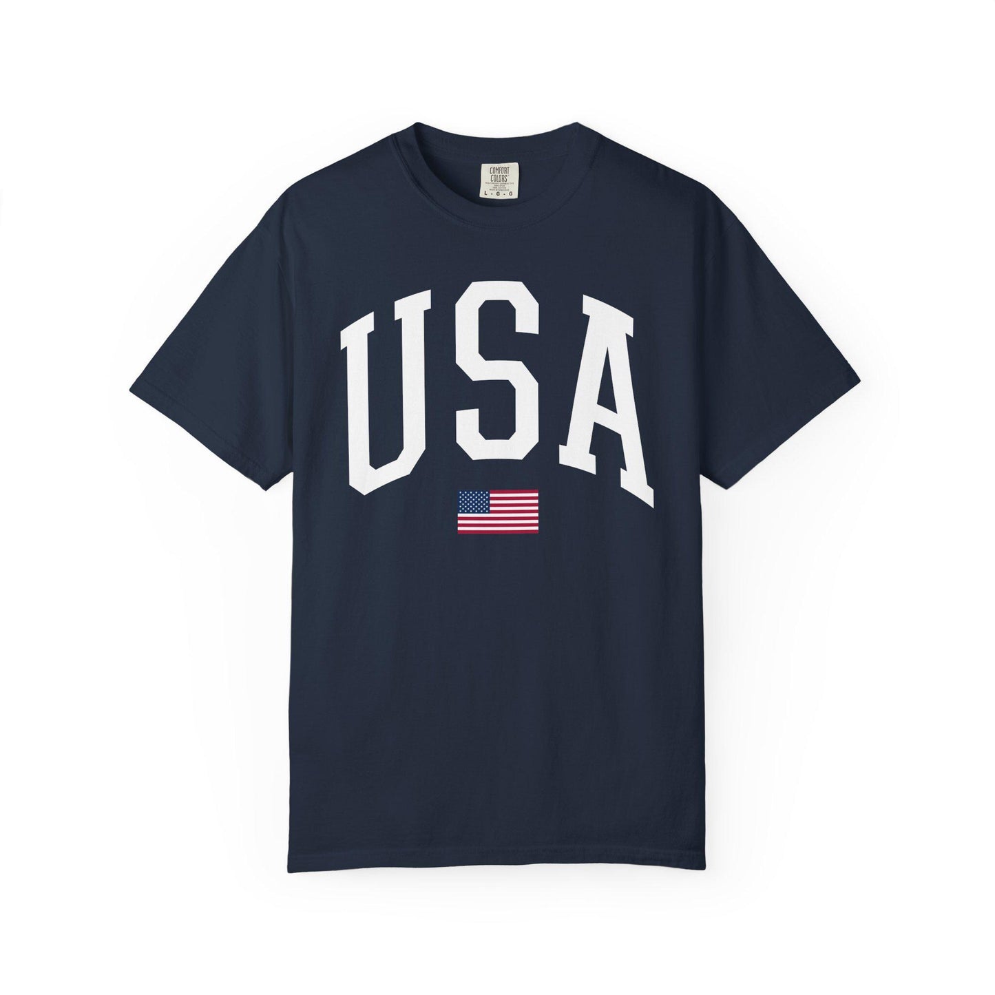 Retro USA Flag Comfort Colors Shirt: 4th of July Tee