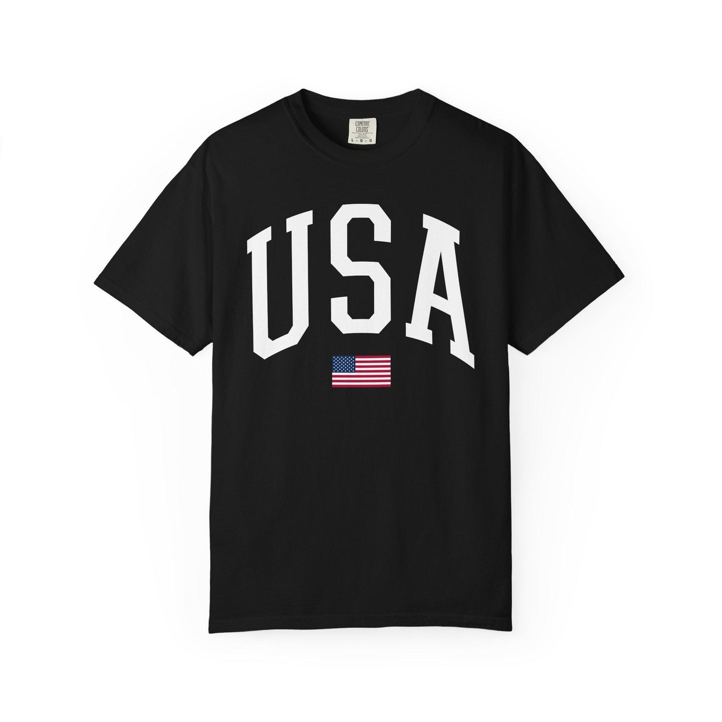 Retro USA Flag Comfort Colors Shirt: 4th of July Tee